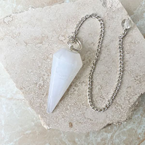 Selenite-Faceted-Pendulum